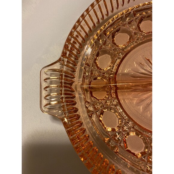 Pink Indiana Glass Depression Glass Divided Dish | Windsor Royal Pattern - Picture 4 of 4